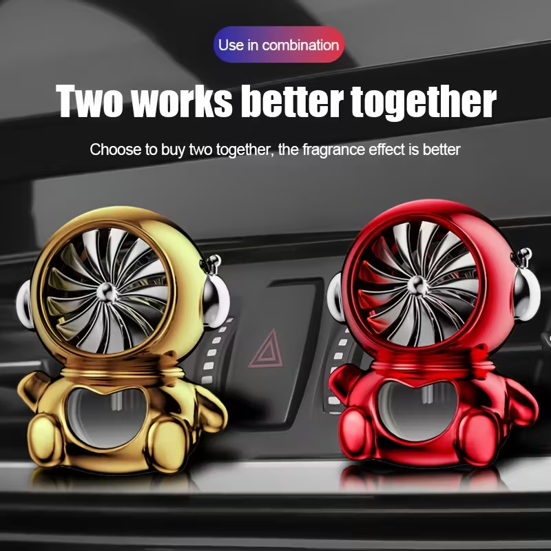 Astronaut Car Vent Air Freshener with Rotating Fan
