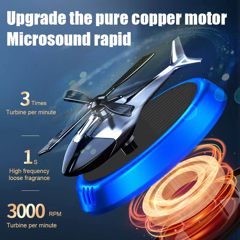 Car Air Freshener Ornament, Solar Rotating Aircraft
