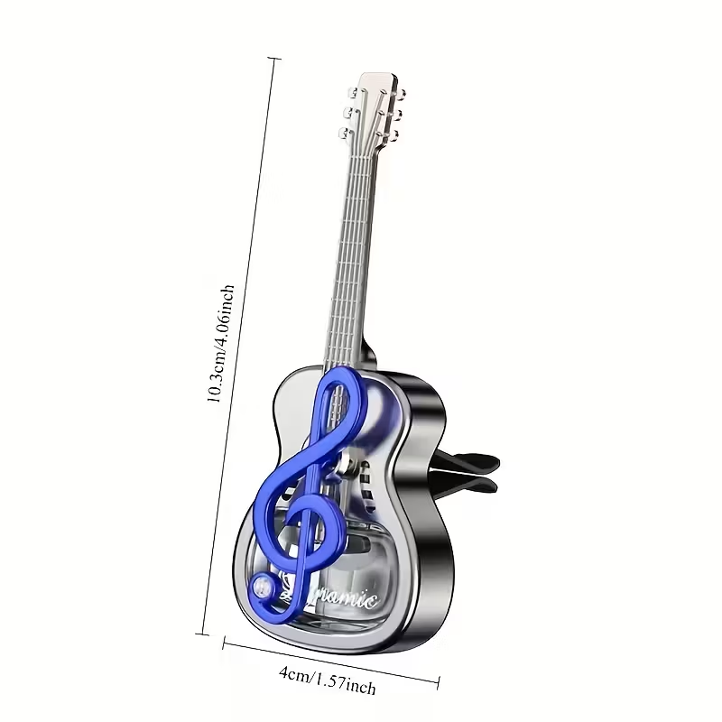 Guitar-Shaped Car Vent Diffuser, Natural Wood Clip