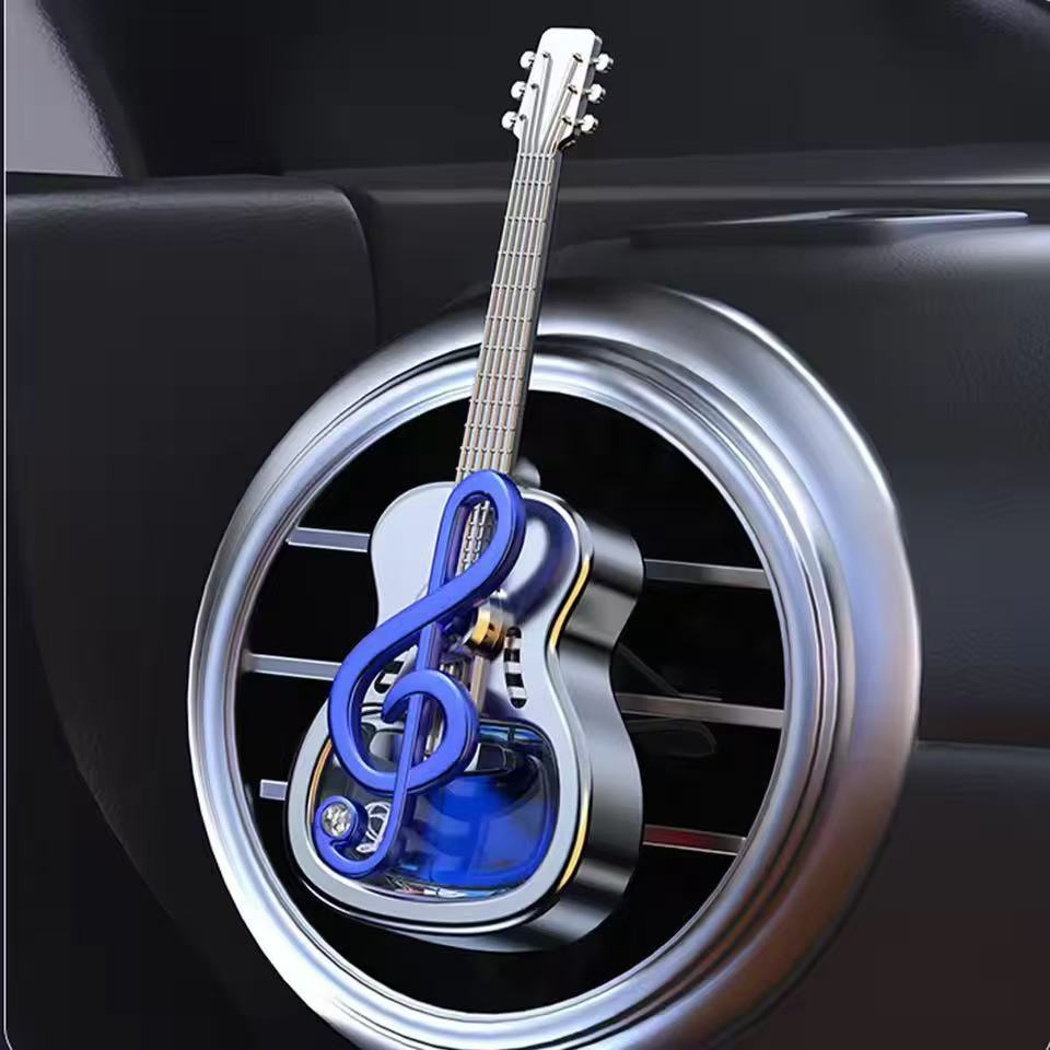 Guitar-Shaped Car Vent Diffuser, Natural Wood Clip