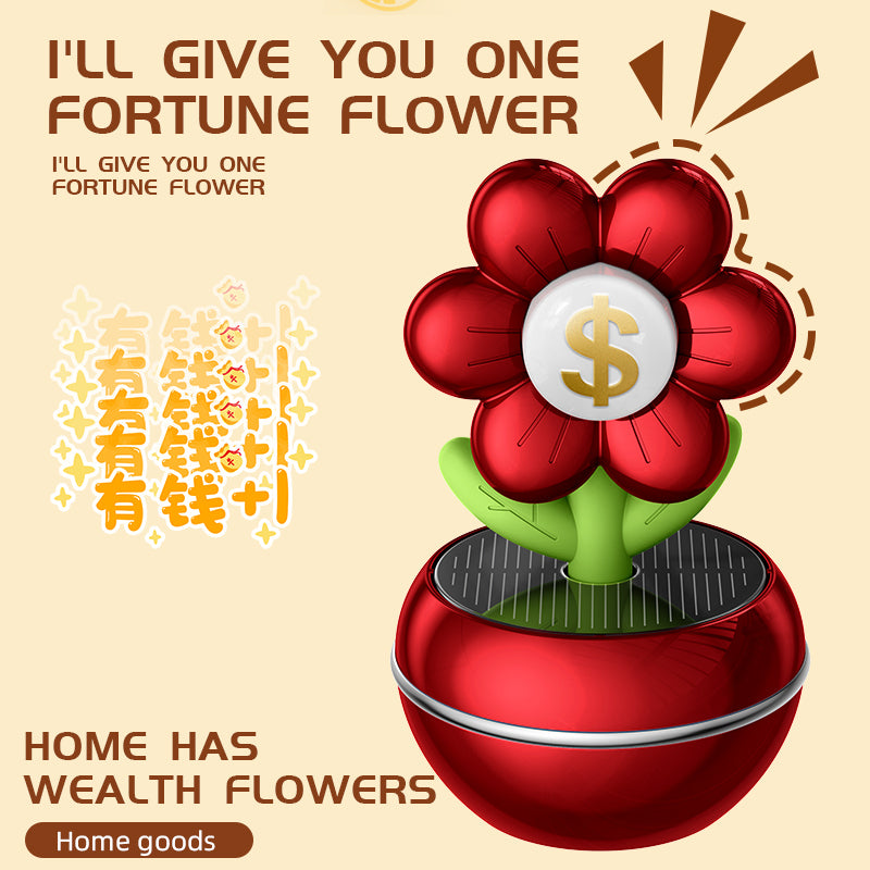 Solar Car Aromatherapy Diffuser Ornament, Money Flower